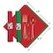 Caterwrap 7.5" x 4.25" Pre-rolled Red and Green Napkins Clear Cutlery 100 PK 119995 - alternate 2